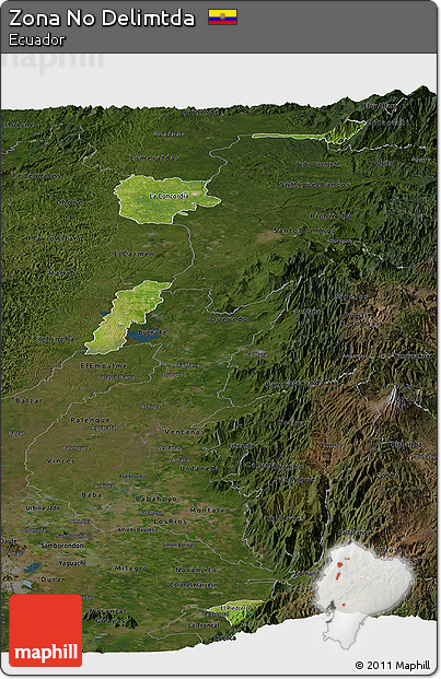 Satellite Panoramic Map of Zona No Delimtda, darken
