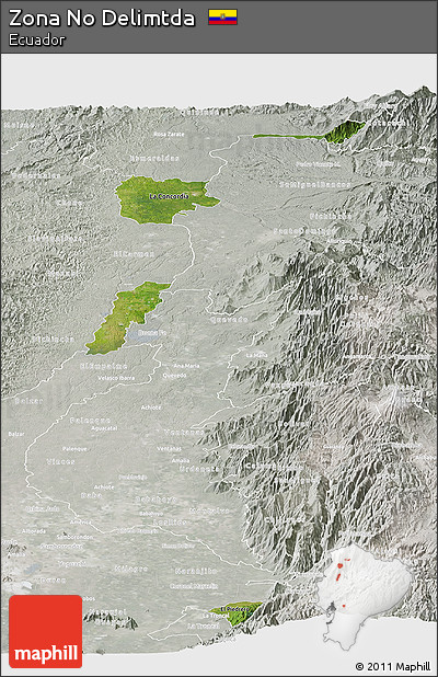 Satellite Panoramic Map of Zona No Delimtda, lighten, semi-desaturated