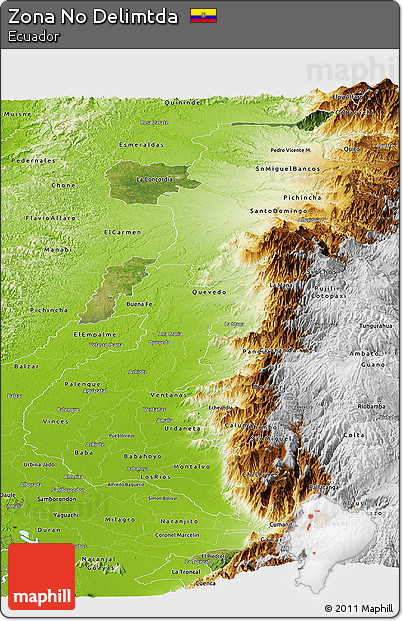 Satellite Panoramic Map of Zona No Delimtda, physical outside