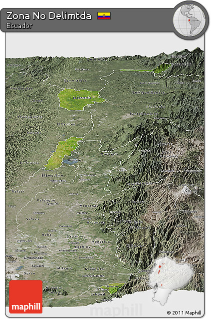 Satellite Panoramic Map of Zona No Delimtda, semi-desaturated