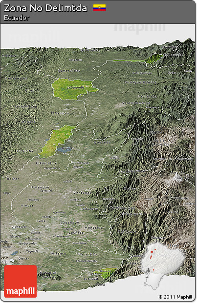 Satellite Panoramic Map of Zona No Delimtda, semi-desaturated