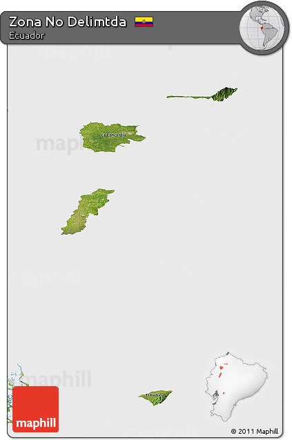 Satellite Panoramic Map of Zona No Delimtda, single color outside