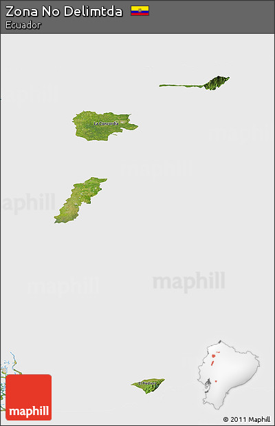 Satellite Panoramic Map of Zona No Delimtda, single color outside