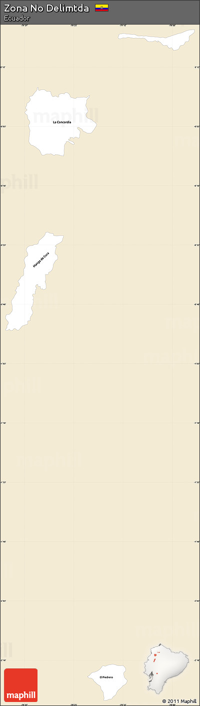 Classic Style Simple Map of Zona No Delimtda, single color outside