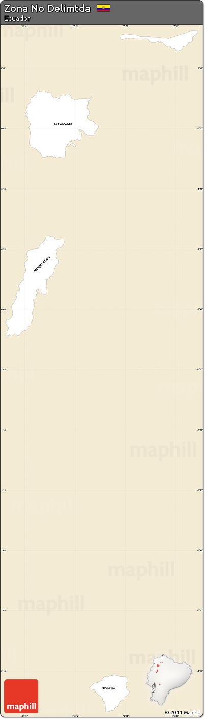 Classic Style Simple Map of Zona No Delimtda, single color outside