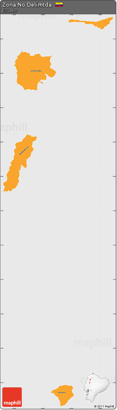 Political Simple Map of Zona No Delimtda, single color outside