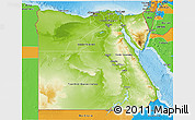 Physical 3D Map of Egypt, political outside, shaded relief sea