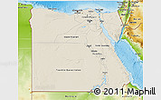 Shaded Relief 3D Map of Egypt, physical outside