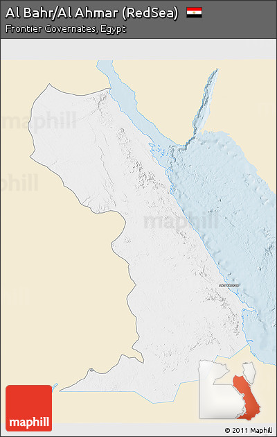 Classic Style 3D Map of Al Bahr/Al Ahmar (RedSea), single color outside