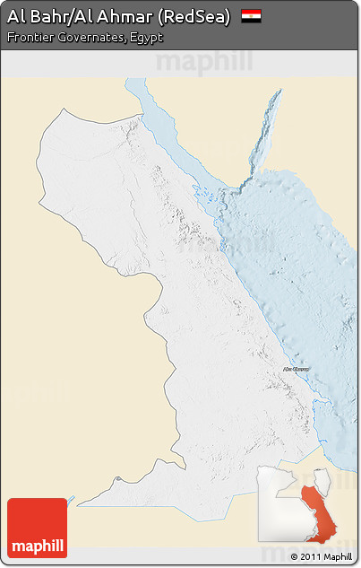 Classic Style 3D Map of Al Bahr/Al Ahmar (RedSea), single color outside