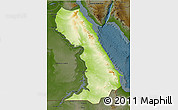 Physical 3D Map of Al Bahr/Al Ahmar (RedSea), darken