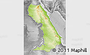 Physical 3D Map of Al Bahr/Al Ahmar (RedSea), desaturated