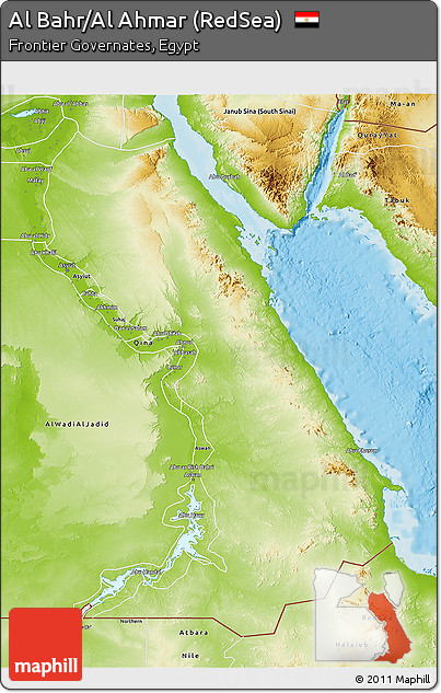 Physical 3D Map of Al Bahr/Al Ahmar (RedSea)
