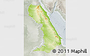 Physical 3D Map of Al Bahr/Al Ahmar (RedSea), lighten, semi-desaturated