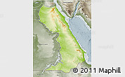 Physical 3D Map of Al Bahr/Al Ahmar (RedSea), semi-desaturated