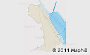 Shaded Relief 3D Map of Al Bahr/Al Ahmar (RedSea), single color outside