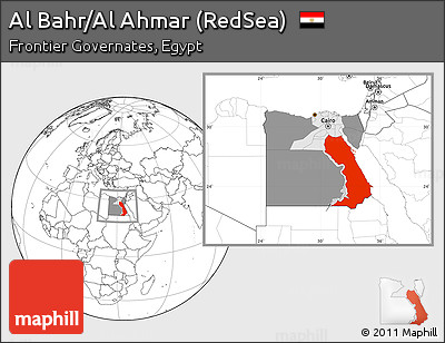 Blank Location Map of Al Bahr/Al Ahmar (RedSea), highlighted country, highlighted parent region, within the entire country