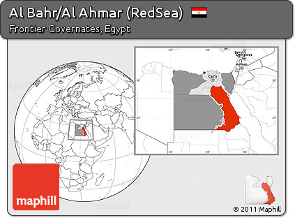 Blank Location Map of Al Bahr/Al Ahmar (RedSea), highlighted country, highlighted parent region, within the entire country