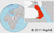 Gray Location Map of Al Bahr/Al Ahmar (RedSea), highlighted parent region