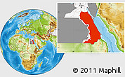 Physical Location Map of Al Bahr/Al Ahmar (RedSea), highlighted country, highlighted parent region