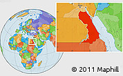 Political Location Map of Al Bahr/Al Ahmar (RedSea)