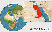 Satellite Location Map of Al Bahr/Al Ahmar (RedSea)