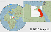 Savanna Style Location Map of Al Bahr/Al Ahmar (RedSea), highlighted parent region, within the entire country, hill shading