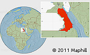 Savanna Style Location Map of Al Bahr/Al Ahmar (RedSea), highlighted parent region, hill shading