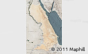 Satellite Map of Al Bahr/Al Ahmar (RedSea), semi-desaturated