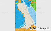 Shaded Relief Map of Al Bahr/Al Ahmar (RedSea), political outside