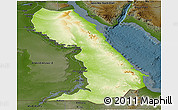 Physical Panoramic Map of Al Bahr/Al Ahmar (RedSea), darken