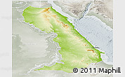 Physical Panoramic Map of Al Bahr/Al Ahmar (RedSea), lighten, semi-desaturated