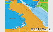 Political Panoramic Map of Al Bahr/Al Ahmar (RedSea)