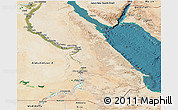 Satellite Panoramic Map of Al Bahr/Al Ahmar (RedSea)