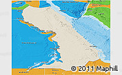 Shaded Relief Panoramic Map of Al Bahr/Al Ahmar (RedSea), political outside