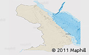 Shaded Relief Panoramic Map of Al Bahr/Al Ahmar (RedSea), single color outside