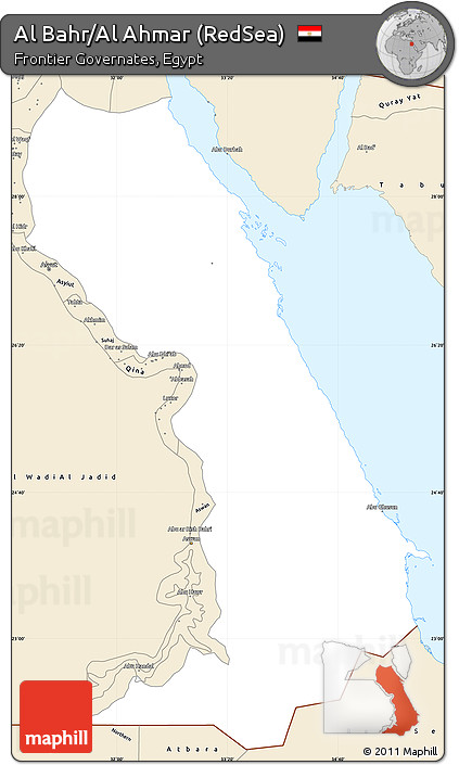 Classic Style Simple Map of Al Bahr/Al Ahmar (RedSea)