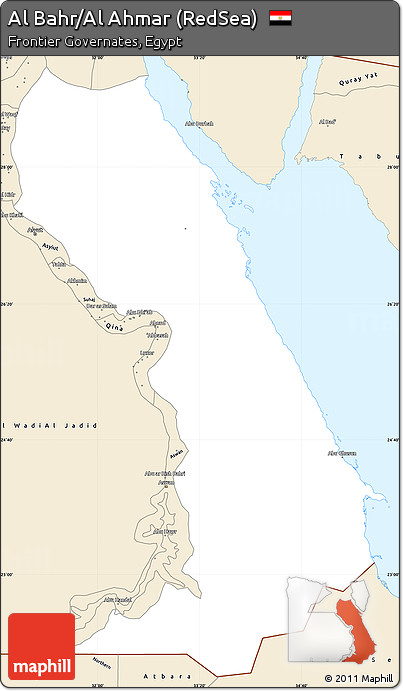 Classic Style Simple Map of Al Bahr/Al Ahmar (RedSea)