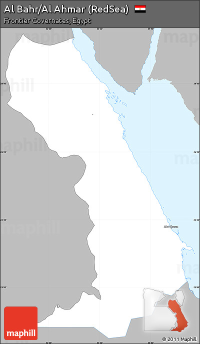 Gray Simple Map of Al Bahr/Al Ahmar (RedSea), single color outside