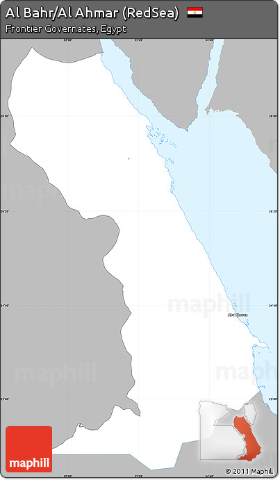 Gray Simple Map of Al Bahr/Al Ahmar (RedSea), single color outside