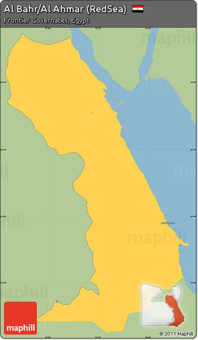 Savanna Style Simple Map of Al Bahr/Al Ahmar (RedSea), single color outside