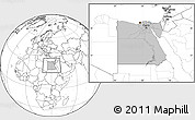 Gray Location Map of Egypt, blank outside