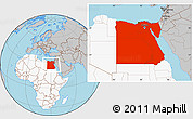 Gray Location Map of Egypt, highlighted continent