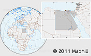 Gray Location Map of Egypt, lighten