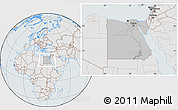 Gray Location Map of Egypt, lighten, semi-desaturated