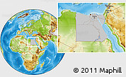 Gray Location Map of Egypt, physical outside