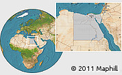 Gray Location Map of Egypt, satellite outside