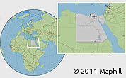 Gray Location Map of Egypt, savanna style outside