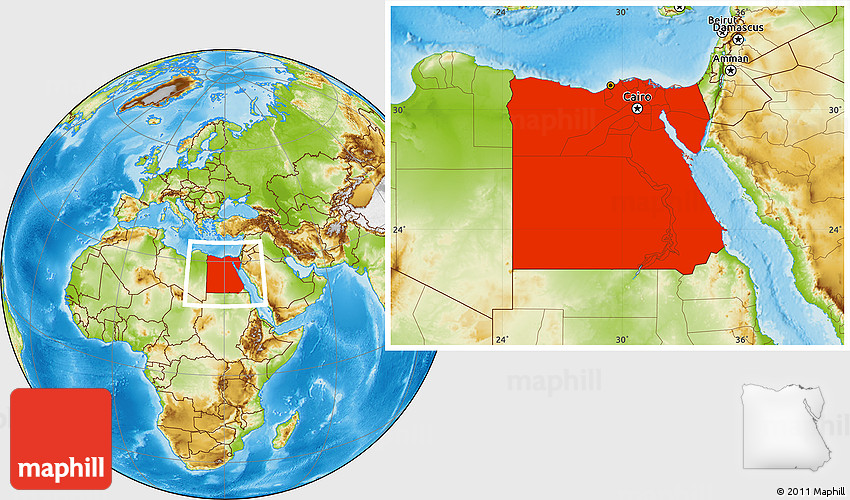 World Map Showing Egypt Physical Location Map Of Egypt