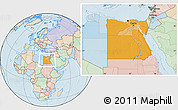 Political Location Map of Egypt, lighten, land only